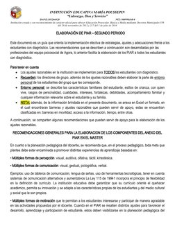 INSTITUCIÓN EDUCATIVA MARÍA POUSSEPIN
“Liderazgo, Dios y Servicio”
DANE:105266428