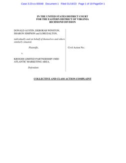 IN THE UNITED STATES DISTRICT COURT 
FOR THE EASTERN DISTRICT OF VIRGINIA 
RICHMOND DIVISION  
 
 
DONALD AUSTIN, DEBORAH WIN