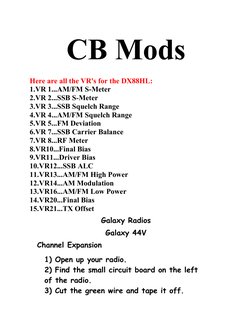 CB Radio Modifications Guide | PDF | Printed Circuit Board | Frequency ...