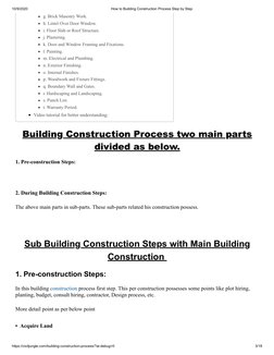 Step-by-Step Building Construction Guide | PDF | Foundation ...