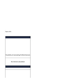 Possibility of calculating Profits/Interests
No interest calculation
" table.
fined. 
nt accounts.
a PL with category 1001
