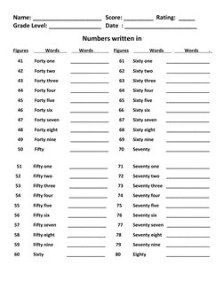 Grade 2 Numbers in Words Worksheet | PDF