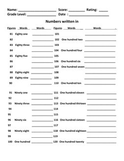 Grade 2 Numbers in Words Worksheet | PDF
