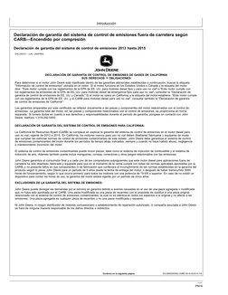 Introducción
Continúa en la siguiente página
DX,EMISSIONS,CARB -63-01AUG14-1/8
Declaración de garantía del sistema de control