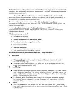 the desired appearance and as part of the main content. Audio or video might also be considered "static" 
content if it plays