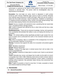 Excavation Safety Procedures at Tata Power | PDF | Trench | Deep Foundation
