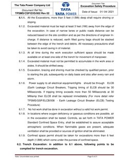 Excavation Safety Procedures at Tata Power | PDF | Trench | Deep Foundation