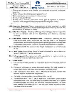 Excavation Safety Procedures at Tata Power | PDF | Trench | Deep Foundation