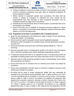 Excavation Safety Procedures at Tata Power | PDF | Trench | Deep Foundation