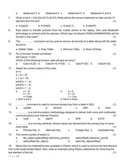 Class XII Computer Science Pre-Board Exam | PDF | Parameter (Computer ...