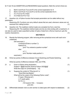 Class XII Computer Science Pre-Board Exam | PDF | Parameter (Computer ...