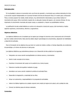 Proyecto de Danza para Primaria | PDF | Bailes | Aprendizaje