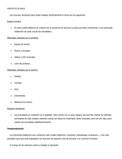 Proyecto de Danza para Primaria | PDF | Bailes | Aprendizaje
