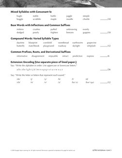 LETRS Phonics and Word-Reading Survey Administration and Scoring Record ...