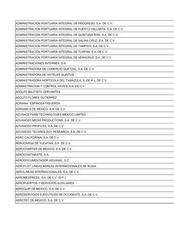 ADMINISTRACION PORTUARIA INTEGRAL DE PROGRESO, S.A. DE C.V.
ADMINISTRACION PORTUARIA INTEGRAL DE PUERTO VALLARTA, S.A. DE C.V