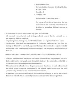 Diesel Generator Installation Method Statement | PDF | Specification ...