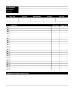 40K Crusade Order of Battle Tracker | PDF