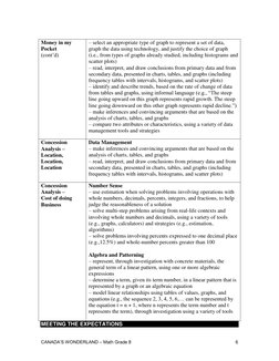 CANADA’S WONDERLAND – Math Grade 8 
 
6 
 
 
 
Money in my 
Pocket 
(cont’d) 
– select an appropriate type of graph to repres