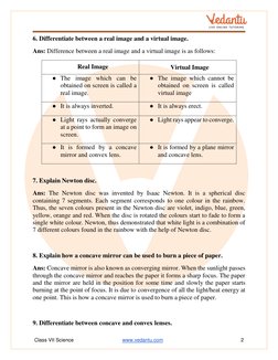 Class 7 Science: Light Important Questions | PDF | Mirror | Rainbow