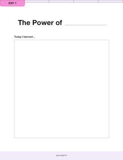 The Power of 
Today I learned…
©JAY SHETTY
DAY 1
