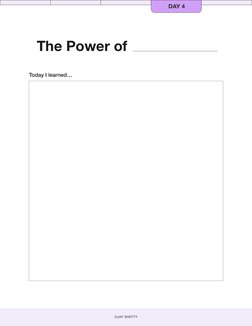 The Power of 
©JAY SHETTY
DAY 4
Today I learned…
