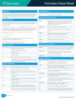 Salesforce Formulas Cheat Sheet | PDF | Computing | Computer Programming