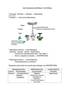 NATURALEZA INTERNA Y EXTERNA
* Ecología:  Hombre  relación  Naturaleza.
Elohim interno
* Hombre   viene de la Naturaleza.