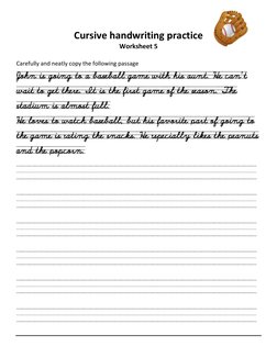 Cursive Handwriting Practice Worksheets | PDF