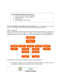 The basic principles and standards of food preparation isn’t just knowing how to cook a
meal – it’s also about having a funda