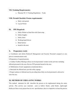 CHB Laying Methodology for Construction | PDF | Masonry | Concrete