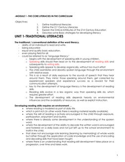 Understanding Traditional Literacies | PDF | Literacy | Learning