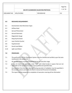 Clean Room Protocol.pdf On-Site Cleanroom Validation Protocol | PDF | Applied And ...