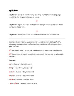 Understanding Syllables in English | PDF | Syllable | Vowel