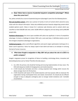 Yahoo! Learning from the hindsight 
EPGDIB VSAT 
2010_GroupII 
 
 
Business Strategy Case Study 
Rahul Sarkar                