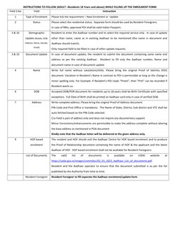 Aadhaar Enrollment/Update Form for Adults | PDF | Authentication ...