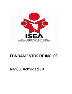 FUNDAMENTOS DE INGLÉS
NM05: Actividad 10
