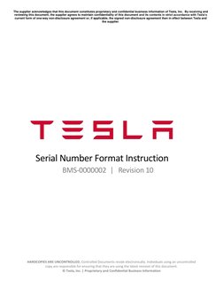 The supplier acknowledges that this document constitutes proprietary and confidential business information of Tesla, Inc.  By