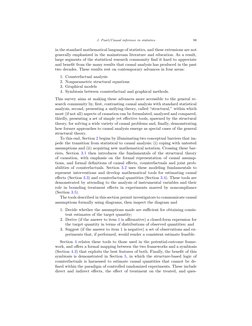 J. Pearl/Causal inference in statistics
98
in the standard mathematical language of statistics, and these extensions are not