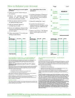How to Balance your Account
Page
2 of 7
Begin by adjusting your account register
as follows:
Subtract any services charges s