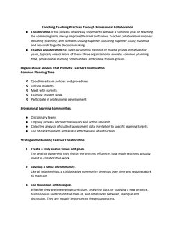 Enhancing Teaching Through Collaboration | PDF | Collaboration | Teachers