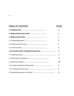 TABLE OF CONTENT                                                     PAGE
1.1 INTRODUCTION    ………………………………………………