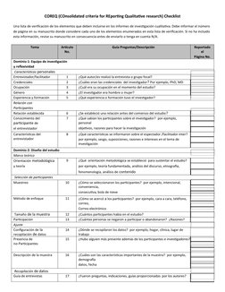 Checklist COREQ para Investigación Cualitativa | PDF