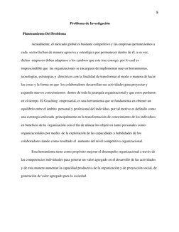 9 
 
 Problema de Investigación 
  Planteamiento Del Problema 
   
Actualmente, el mercado global es bastante competitivo y l