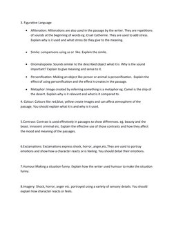 3. Figurative Language

Alliteration: Alliterations are also used in the passage by the writer. They are repetitions 
of sou