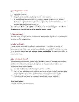 ¿Cuándo y cómo se usan? 
 
En caso de violación. 
 
Después de una relación sexual sin protección anticonceptiva. 
 
Si el