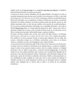 trabajos (como la de Lope de Vega en su compatriota Juan Ruiz de Alarcón), la claridad y
belleza del desarrollo posee un acen