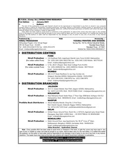 S.Y.B.Sc. (Comp. Sci.) OPERATIONS RESEARCH  
ISBN : 978-93-90506-72-9  
First Edition  
: 
January 2021 
 © 
: 
Authors 
 
T