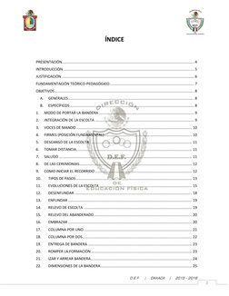 D.E.F.    |    OAXACA    |    2015 - 2016 
2 
ÍNDICE 
 
PRESENTACIÓN ......................................................