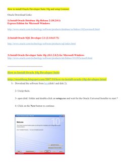 Installing Oracle Developer Suite 10g | PDF | Oracle Database | Java ...