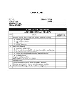 Architectural Review Checklist for Construction | PDF | Door ...
